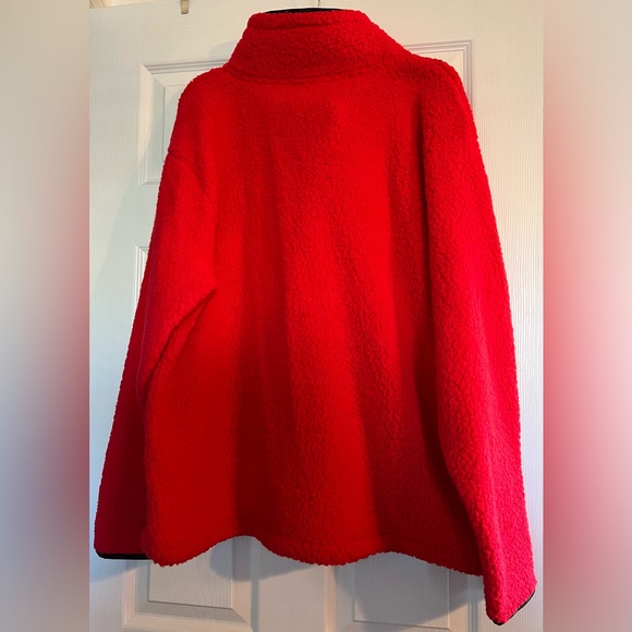 Victoria’s Secret PINK 1/4 zip XL Sherpa pullover - Red - Picture 7 of 10